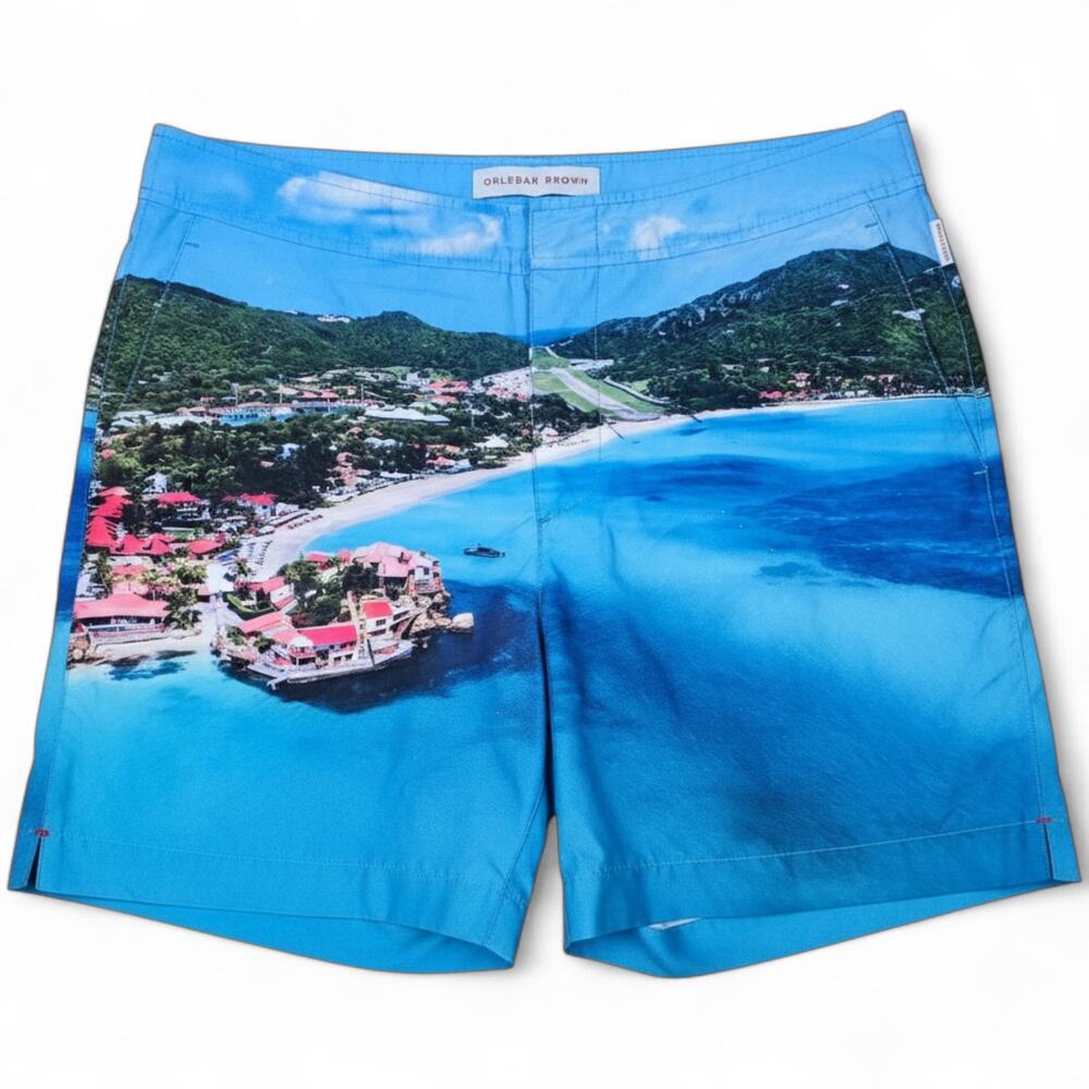 ORLEBAR BROWN NWOT Bulldog AOP Swim Shorts Men's 32  Beach Resortwear Luxury